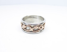 Clogau Gold Silver & 9ct Rose Gold Tree of Life Ring 8mm Size N.