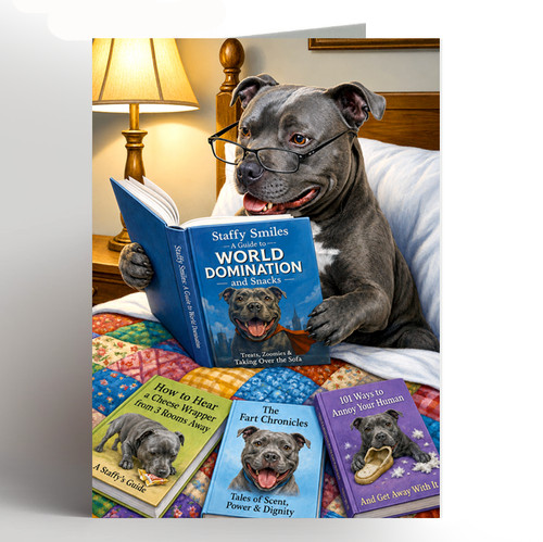 Staffy birthday card funny - –,