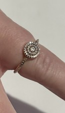 Genuine Pandora Rose On Sterling Silver Radiant Elegance Pave Ring Size L 1/2 52