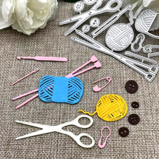 Knitting Tools Metal Cutting Die Set. Embossing, Scrapbooking , Template . K 040
