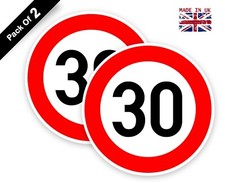 Traffic Sign 30 MPH. Speed Limit Road Safety Adhesive Stickers 150mmx150mm TR129