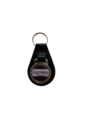 Black leather keyring fob - ,