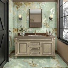 from £26.99 sq.m AMAZING GREEN ONYX 60x120cm PORCELAIN TILES. Sample £2.99