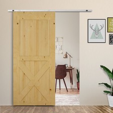 Single Sliding Barn Wood Door Hardware Roller Modern Style Track System Set Room