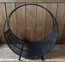 Vintage Retro Log Basket Holder. Strong Metal Carrier. Stylish Practical. VGC