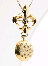 Antique Tiffany & Co Pocketwatch 18ct Gold Diamond Pocket Pendant Fob Watch  Gif