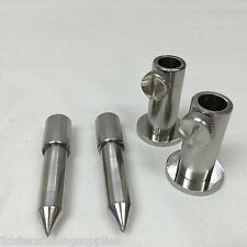 2 x Stainless Steel Stage Stands + 2 x 3" SS Inserts For Platform Carp Fishing