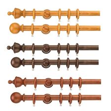 Swish Naturals 35mm Wood Curtain Pole Set, complete wooden Pole URN Finial