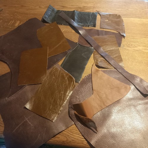 Leather offcuts scraps - leather,