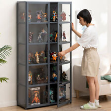 5-Tiers Acrylic Cisplay Cabinet Collection Standing Display Cabinet Double Door