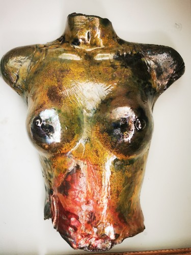 Large raku ceramic female - ceramic,