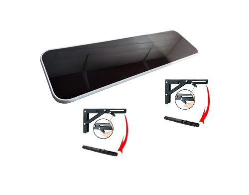 Long gloss black folding shelf - folding,