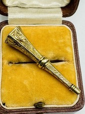 Antique Victorian 15ct Gold Pocket watch Winder Key Bloodstone Matrix Pendant