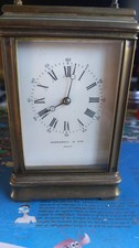 French Antique Brass Case Striking Carriage Clock by Horstmann of Paris