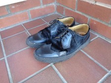 Very Rare! GEORGE COX BLACK PONY HAIR WING TIP CHUKKA SHOES * 8 uk * ROCKABILLY
