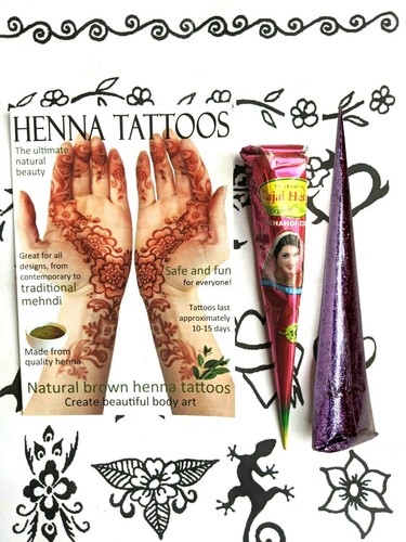 Henna and purple glitter - henna,