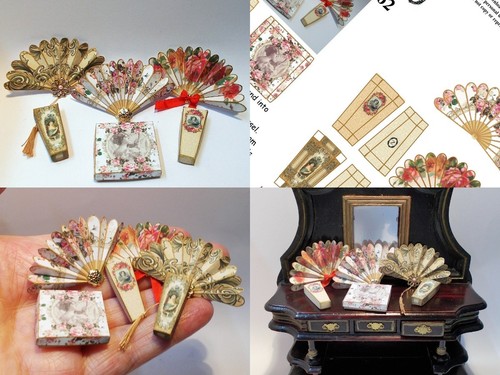 Dolls house fan printed kit - dolls,