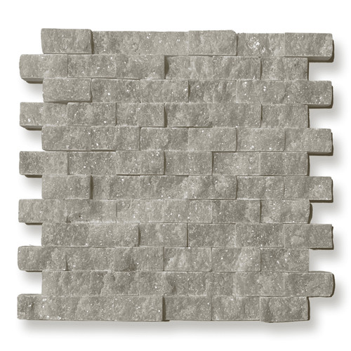 Splitface white marble mosaic - white,