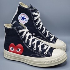 Converse Comme Des Garcons Play Chuck 70 Black Canvas Trainers Size UK 5