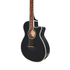 4-String Haze 3/4 Size Black Acoustic Bass Guitar w/EQ+Free Bag FB-711BCEQ/BK