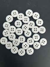 30 White  buttons 17mm 4 Holes