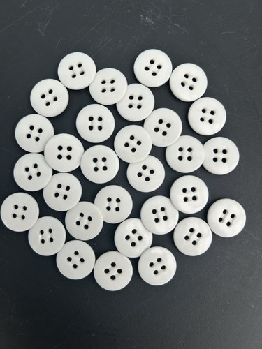 White buttons 17mm 4 holes - 17mm,