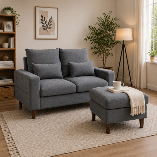 Seater sofa grey - sofa, fabric