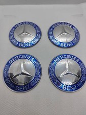 4 stickers blue wheel center hub wheel cap Mercedes65mm