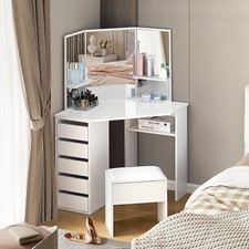 High Gloss Corner vanity desk