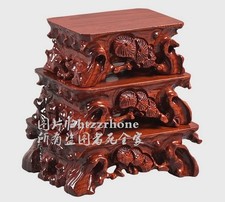 1 PC Wood Rack Fishbowl Stand Pot Stone Statue Doll Bonsai Vase Display Base