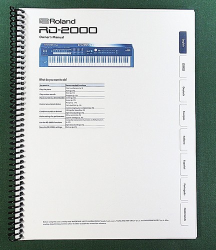Roland 2000 owner - rd-2000, owner's