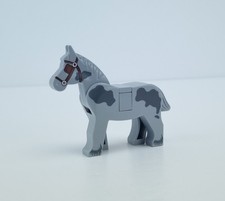 Lego Castle: Kingdoms - 1 x Light Bluish Grey Horse From 7189 Mill Village Raid