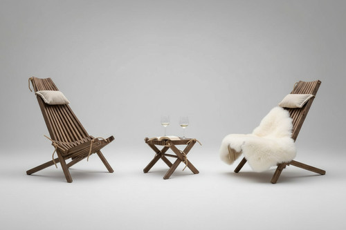 Wooden patio lounge set - wooden,