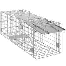 Uimoso Live Animal Cage Trap 24" x 8" x 8" Humane Cat Trap Cats Squirrels Mouse