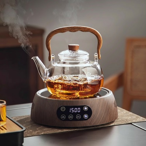Glass teapot set with - glass,
