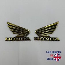 Fits Honda Motorcycle Motor Bike Badge Logo Decal Emblem Gold 3D Pair