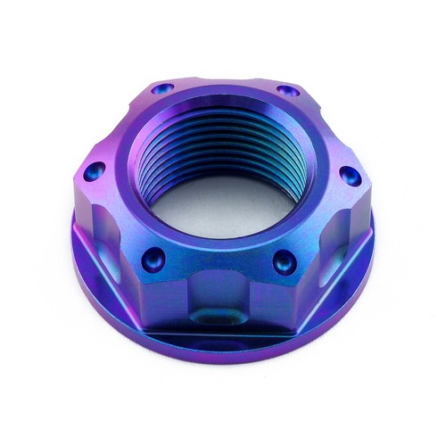 Titanium flanged axle nut - flanged,