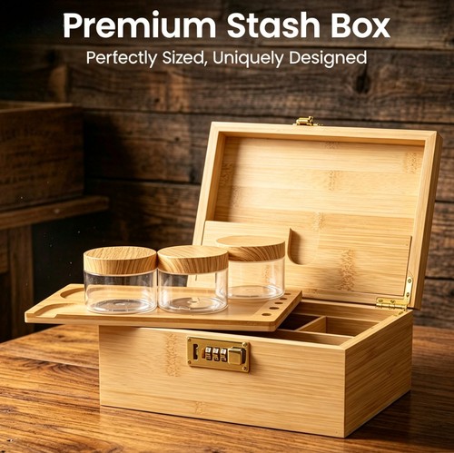 Large wooden stash box - stash, with