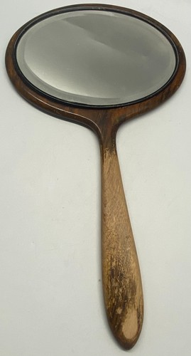 Antique hand mirror wood - hand,