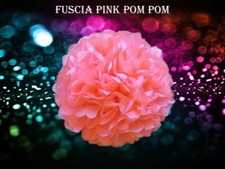 Fuschia Tissue Pom Poms Paper