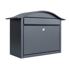 Wall Mounted Post Box Outdoor Lockable Black or Anthracite Grey Partridge