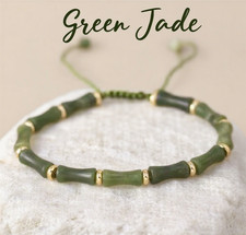 Green Jade Bamboo Shaped Beads
