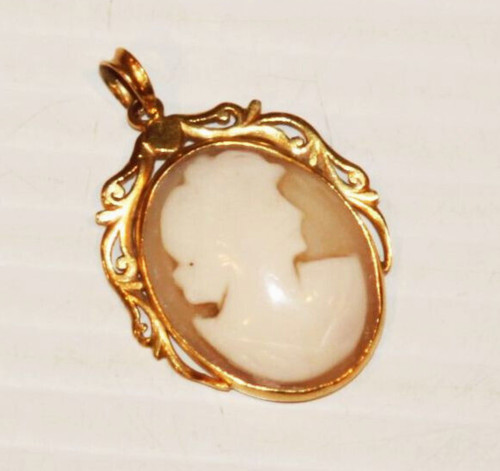 Vintage shell cameo rolled - shell,