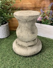 STONE GARDEN SMALL ROUND SOLID PLINTH COLUMN PEDESTAL ORNAMENT