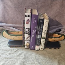 Vintage Wooden Canoe Bookends