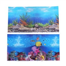  Aquarium Fish Tank Background Sticker 3D Double-sided Adhesive Wallpaper Fish