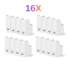 16x IKEA TJABBA White Magazine Fluns File Organiser Holder Storage Box Folder