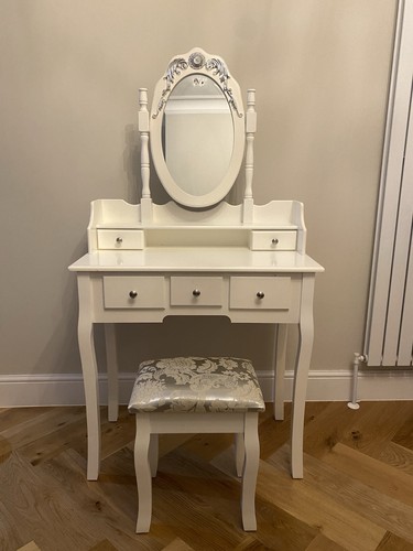 White mirror dressing table - white,