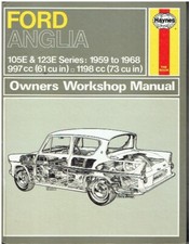 FORD ANGLIA 105E 123E SALOON ESTATE VAN '59- OWNERS REPAIR MANUAL *VGC HARDBACK*