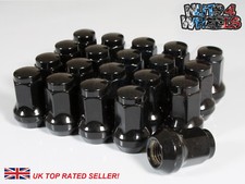 20 x Black Hex Wheel Nuts M12x1.25 Fits Nissan 200sx Silvia S14 S13 S12 S15